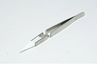 140x8mm käänteisesti toimivat ruostumattomat teräspinsetit 42mm suorilla valkoisilla mattapintaisilla keraamisilla pinsetinkärjillä *uusi*