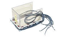 Plexiglas safety cover with 9x Omron E3Z-R81 optical sensors to keep foreign objects out