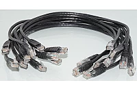 10x 0.5m Suojaamaton CAT5e verkkokaapeli musta (RJ45 - RJ45)