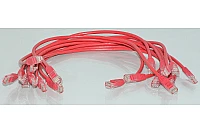 10x 0.5m Suojaamaton CAT5e verkkokaapeli punainen (RJ45 - RJ45)