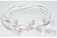 10x 0.5m Suojaamaton CAT5e verkkokaapeli valkoinen (RJ45 - RJ45)