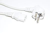 Power cable, CEE 7/7 angled male (Schuko), C13 straigth female, gray