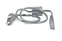 Power cable, CEE 7/16 Male, C7 Female, gray, ferrite bead, 0,5m