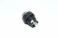 Baco 22mm diameter Auxibloc Plus series L21AH50 illuminated clear flush momentary pushbutton with chrome bezel operator head IP65