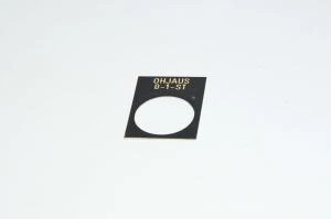 Merkkikilpi, musta, 30x40mm suorakulmainen, 22mm kytkimelle / merkkilampuille "OHJAUS 0-1-ST"