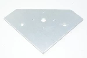 Alumiininen varoitusmajakan asennusteline 150x150x210x5mm jossa 1x 13mm, 2x 9mm ja 4x M5 reiät