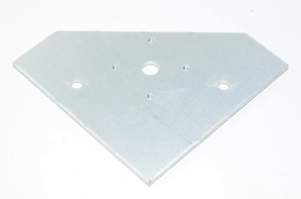 Aluminium signalling tower mounting bracket 150x150x210x5mm with 1x 13mm, 2x 9mm and 4x M5 holes