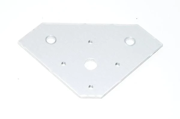 Alumiininen varoitusmajakan asennusteline 105x105x147x4mm jossa 1x 13mm, 2x 9mm ja 4x M5 reiät