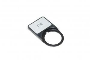 Legend plate, black, replaceble legend plate, 30x50mm square, for 22mm switches / indicator lights "SEIS"