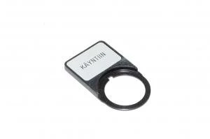 Legend plate, black, replaceble legend plate, 30x50mm square, for 22mm switches / indicator lights "KÄYNTIIN"