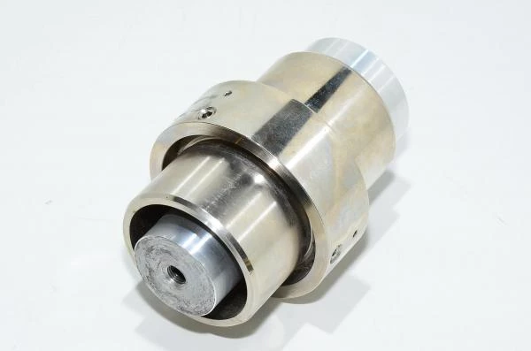 Rinco Ultrasonics 1:2 TI silver titanium 20kHz booster amplifier with shoulder for ultrasonic welding devices