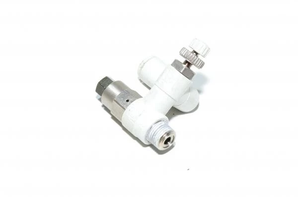 SMC ASP330F-01-06 universal type speed controller with check valve, R1/8 threaded port and 6mm quick connector for tube