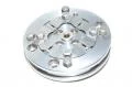 Erowa ITS toolin system's 148mm workpiece pallet with premade mounting holes