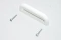 Plastic tubular handle 110x38x15mm, white + 2x 4x30 screws *new*