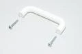 Plastic tubular handle 110x38x15mm, white + 2x 4x30 screws *new*