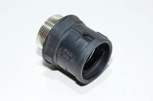 PG29, PMA PMAFIX BVN-9 straight conduit fitting for NW 29 size conduits, black, plastic/metal, IP66