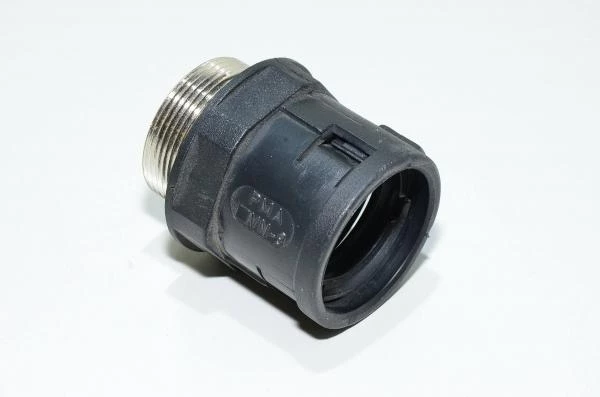 PG29, PMA PMAFIX BVN-9 straight conduit fitting for NW 29 size conduits, black, plastic/metal, IP66