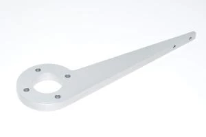 Aluminium flipping arm for rotary actuator, overall lenght 241mm, 2x M5 and 4x 6mm mounting holes
