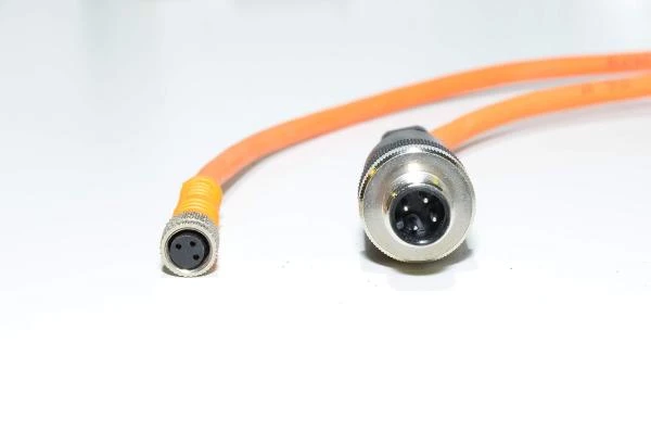 Sensor cable IFM E10354 with molded plastic straight unshielded 3-pin female M8 + Binder 713-series 99-0429-14-04 4pin male M12 sensor connectors