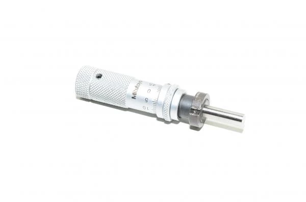 Micrometer head - Mitutoyo model 148-504 with flat tip, lock ring, lock nut and adjustable zero point