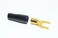 4-6mm² insulated black gold plated fork crimp connector for M4 screw *new*