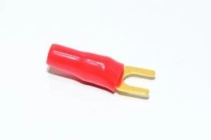 4-6mm² eristetty punainen kullattu puristettava haarukkaliitin M4 ruuville *uusi*