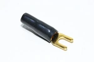 4-6mm² eristetty musta kullattu puristettava haarukkaliitin M5 ruuville *uusi*