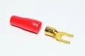 4-6mm² insulated red gold plated fork crimp connector for M5 screw *new*