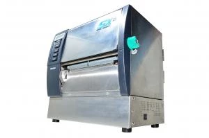 Toshiba B-SX6T-TS12-QM-R 305DPI lämpösiirtotulostin jossa LPT, USB ja LAN *yksi jalka puuttuu*