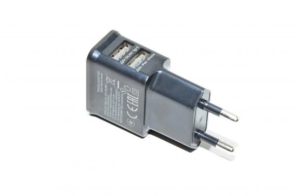 5VDC 2A 10W output, 100-240VAC input ETA-U90 EWE USB travel power supply, 2x USB type A female connectors *new*