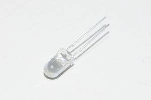 5mm indikaattori LED, valkoinen, kirkas, 15mm jalat *uusi*