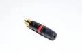 RCA uros liitin Rean NYS 373-2 punainen metallirungolla max 6,1mm kaapelille *uusi*