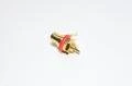 Panel mountable RCA female connector Rean NYS 367-2 red with insulated metal housing *new*