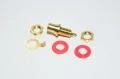 Panel mountable RCA female connector Rean NYS 367-2 red with insulated metal housing *new*