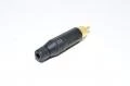 RCA uros liitin Amphenol ACPR-BLK musta metallirungolla max 6,5mm kaapelille *uusi*