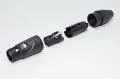 3pin 15A 50V naaras Amphenol AX3FB musta lukittava XLR signaaliliitin 3-8mm kaapeleille *uusi*