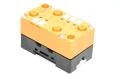 IFM AC5010 AS-i EMS-base coupling module with FC addressing socket and IFM AC2005 AS-i active classic I/O module with 4x sinking 24VDC inputs