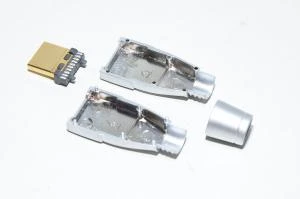 HDMI A uros liitin metallisella kuorella 10mm kaapelille, malli 1 *uusi*