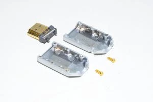 HDMI A uros liitin metallisella kuorella 9mm kaapelille, malli 2 *uusi*