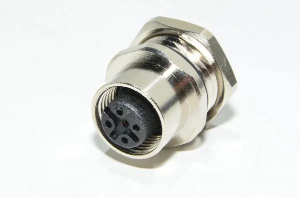 M12 paneeliasennettava A-koodattu 5-pin naaras edestä asennettava metallinen anturiliitin SS-M12-PM-AC-5P-F-FRMT-PG9-PCB-V1 PG9 kierteellä ja piirilevyjuotospinneillä *uusi*