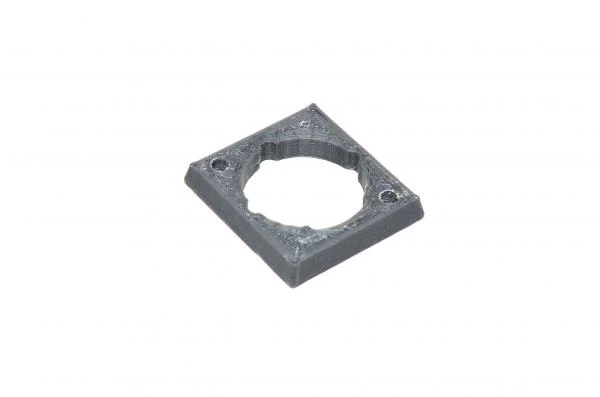 3D printed 5mm riser piece for panel mounted XLR connector with 3mm mounting holes, black PLA