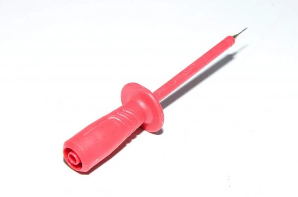 Hirschmann PRUEF 2610 972 318-101 red springloaded compact test probe with 4mm safety banan connector, 1000V, CAT II, 1A *new*