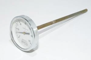 Ufotek 80mm 0-120C temperature gauge with 9x251mm thermowell and zero-point adjustment screw