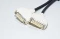 Male DMS-59 (Dual Monitor Solution) - 2x female DVI-I dual link adapter, model 4