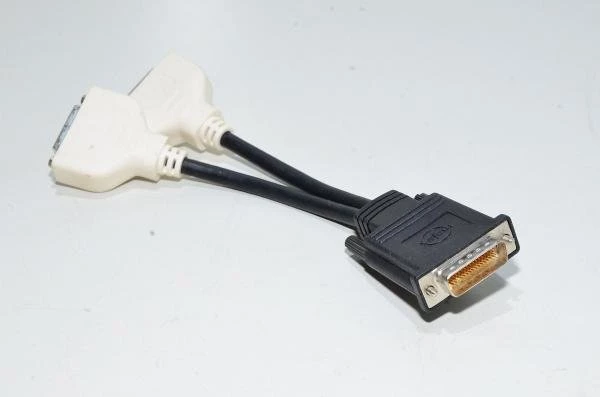 Male DMS-59 (Dual Monitor Solution) - 2x female DVI-I dual link adapter, model 4