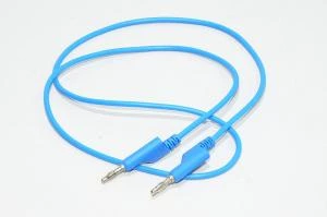 4mm banaaniplugi - 4mm banaaniplugi, sininen, 1m, pinottava, ei eristetty, pvc mittajohto *uusi*