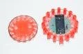 2x AAA battery operated orange LED disk light with 16x red LEDs and 8x different operating modes and magnet *new*