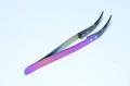 Colorful 128x10mm steel tweezers with 39mm curved black glossy finish ceramic tweezer tips *new*