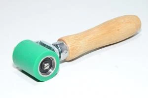 31x40mm smooth green silicone roller with 2x 626RS ball bearings and 120mm wood handle *new*