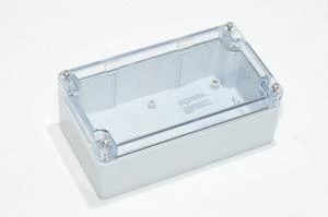 Hammond 1554J2GYCL 90x160x61mm elektroniikkalaitekotelo, polykarbonaatti, harmaa, läpinäkyvä luukku, IP66, IK07 *uusi*
